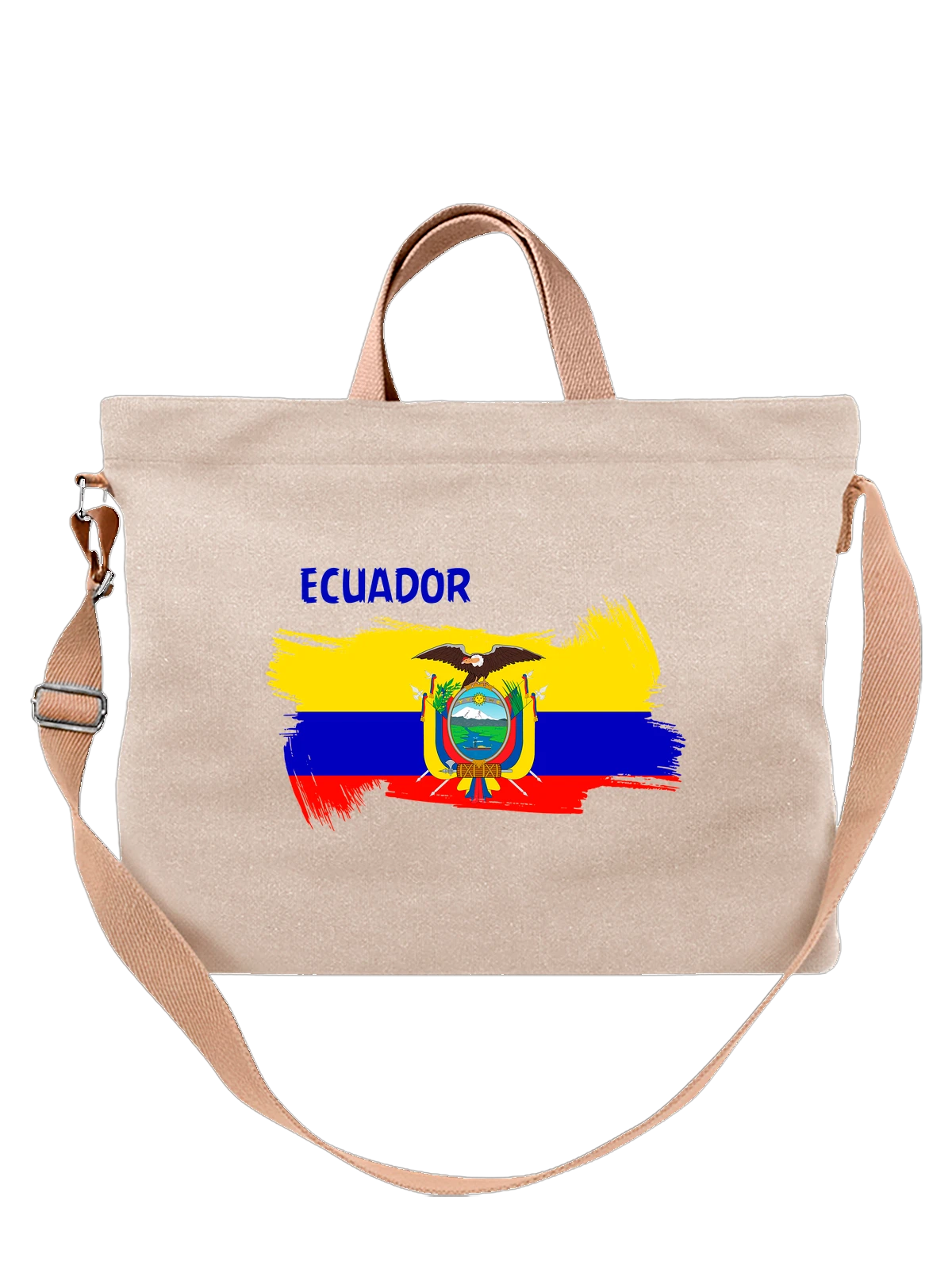 Сумка Флаг Эквадора Ecuador белая с принтом — национальная символика — Белая, фото 1