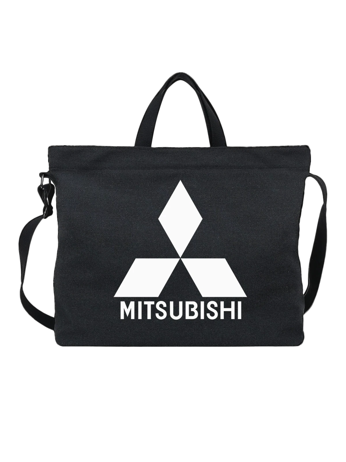 Сумка Mitsubishi чёрная с принтом — симметричная геометрия — Чёрная, фото 1