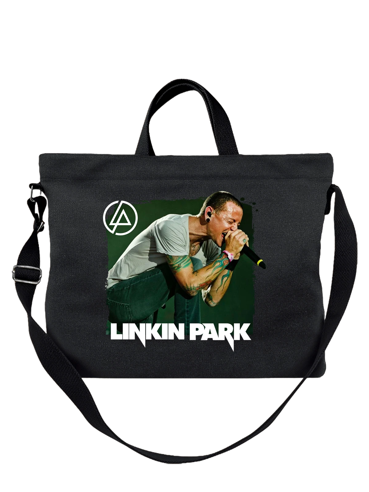 Сумка с Linkin Park Линкин Парк чёрная с принтом — alternative rock — Чёрная, фото 1