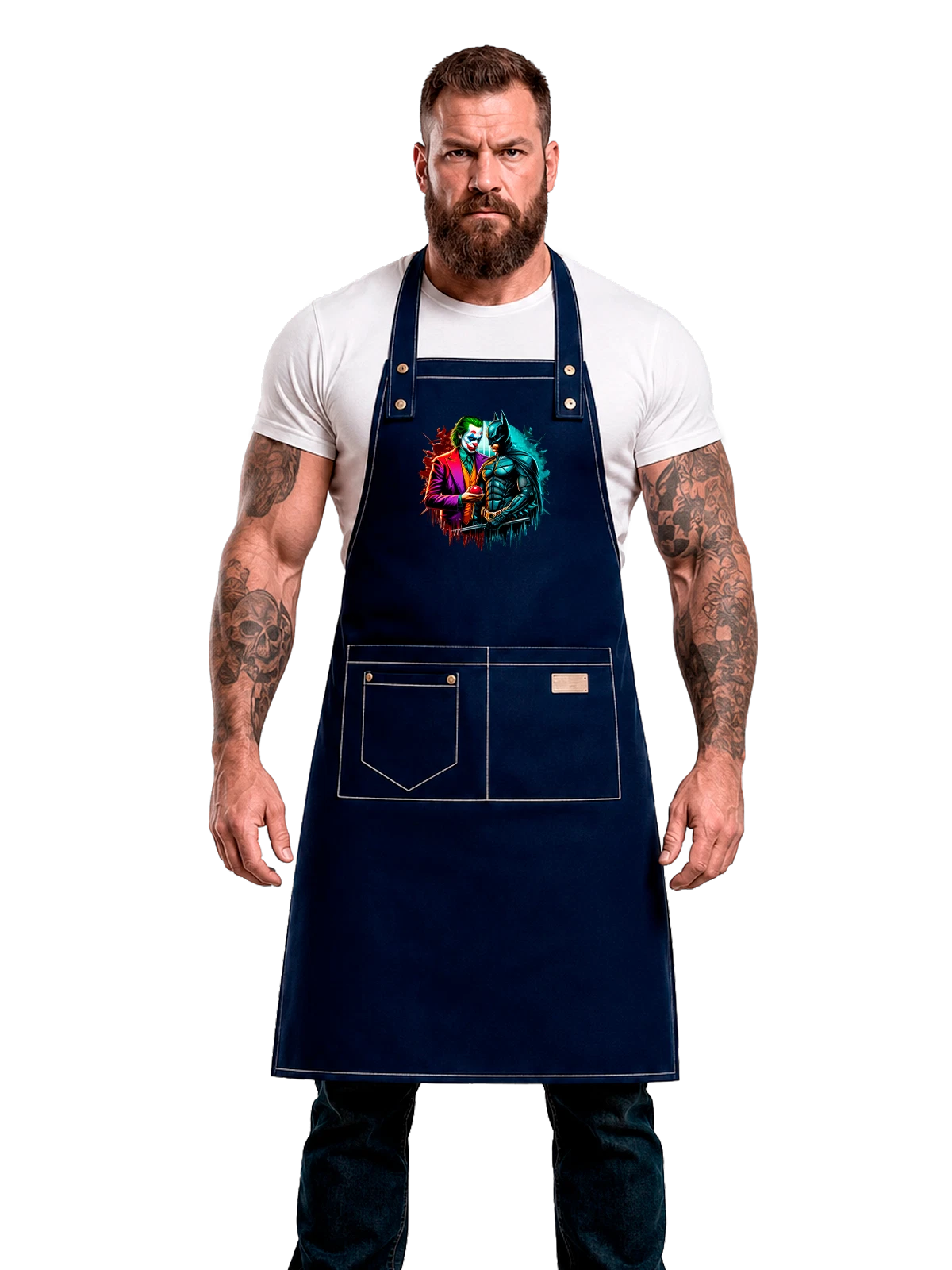 Фартук с Бэтменом Batman Джокером Joker синий с принтом — поп культура — Синяя, фото 1