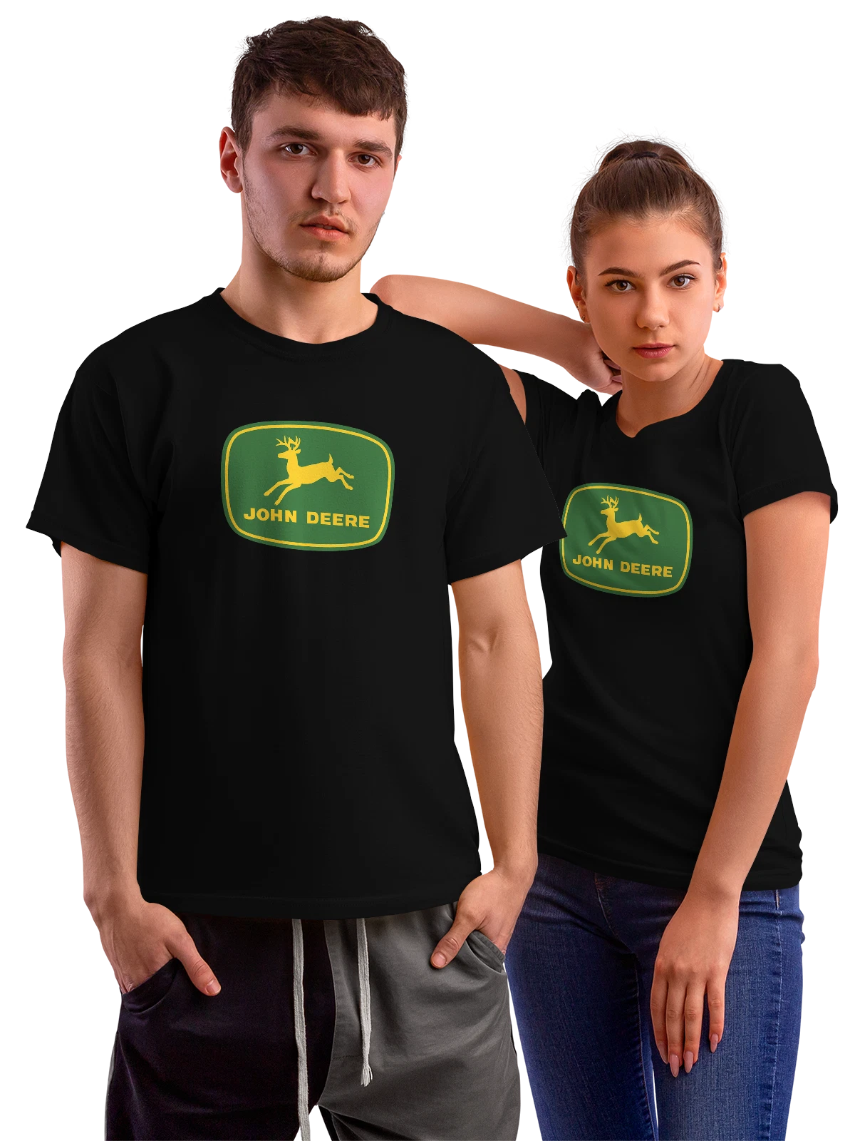 Футболка John Deere чёрная с принтом — футболка для автолюбителя — Чёрная, фото 1