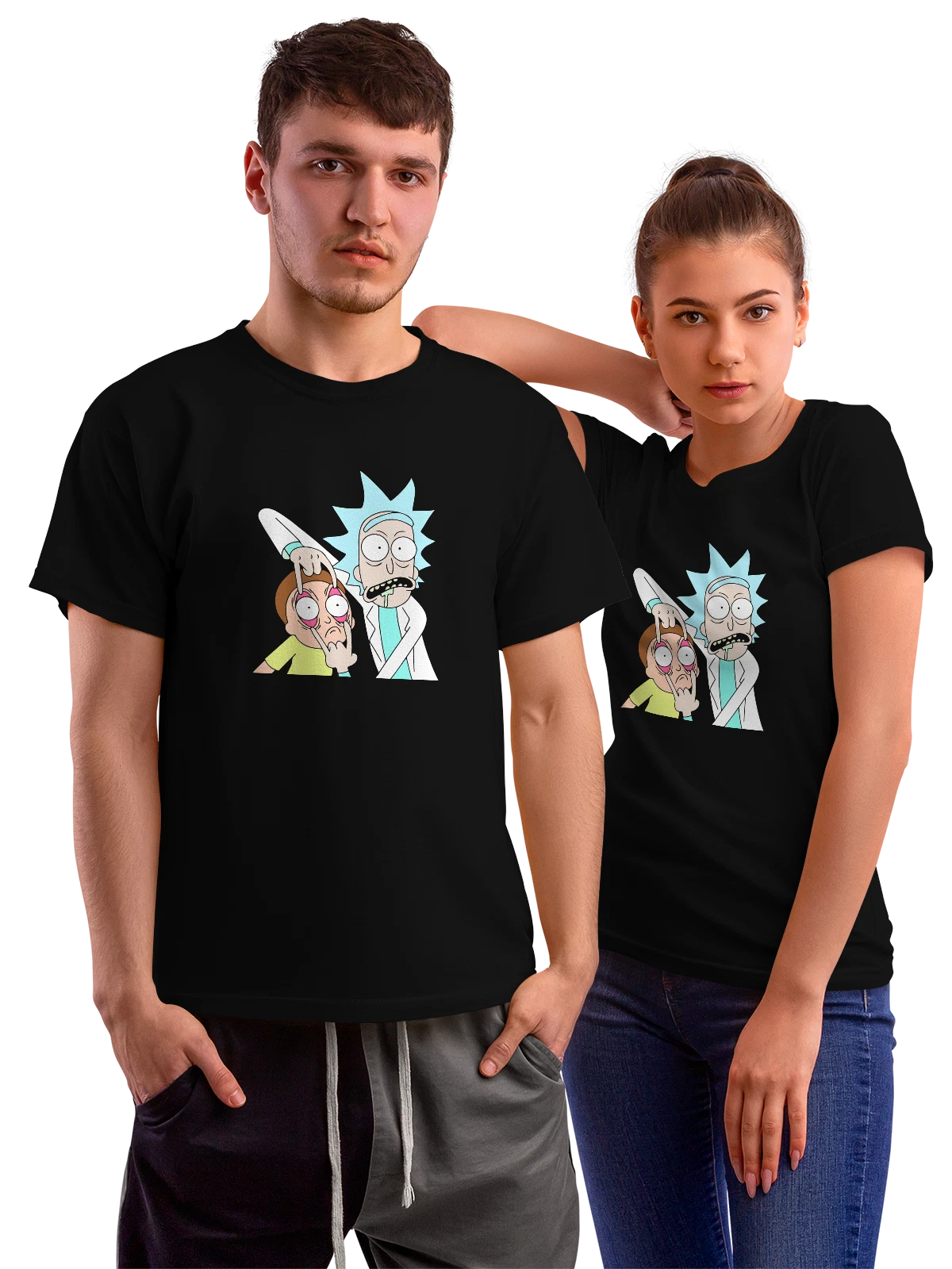 Футболка Rick and Morty чёрная с принтом — поп культура — Чёрная, фото 1