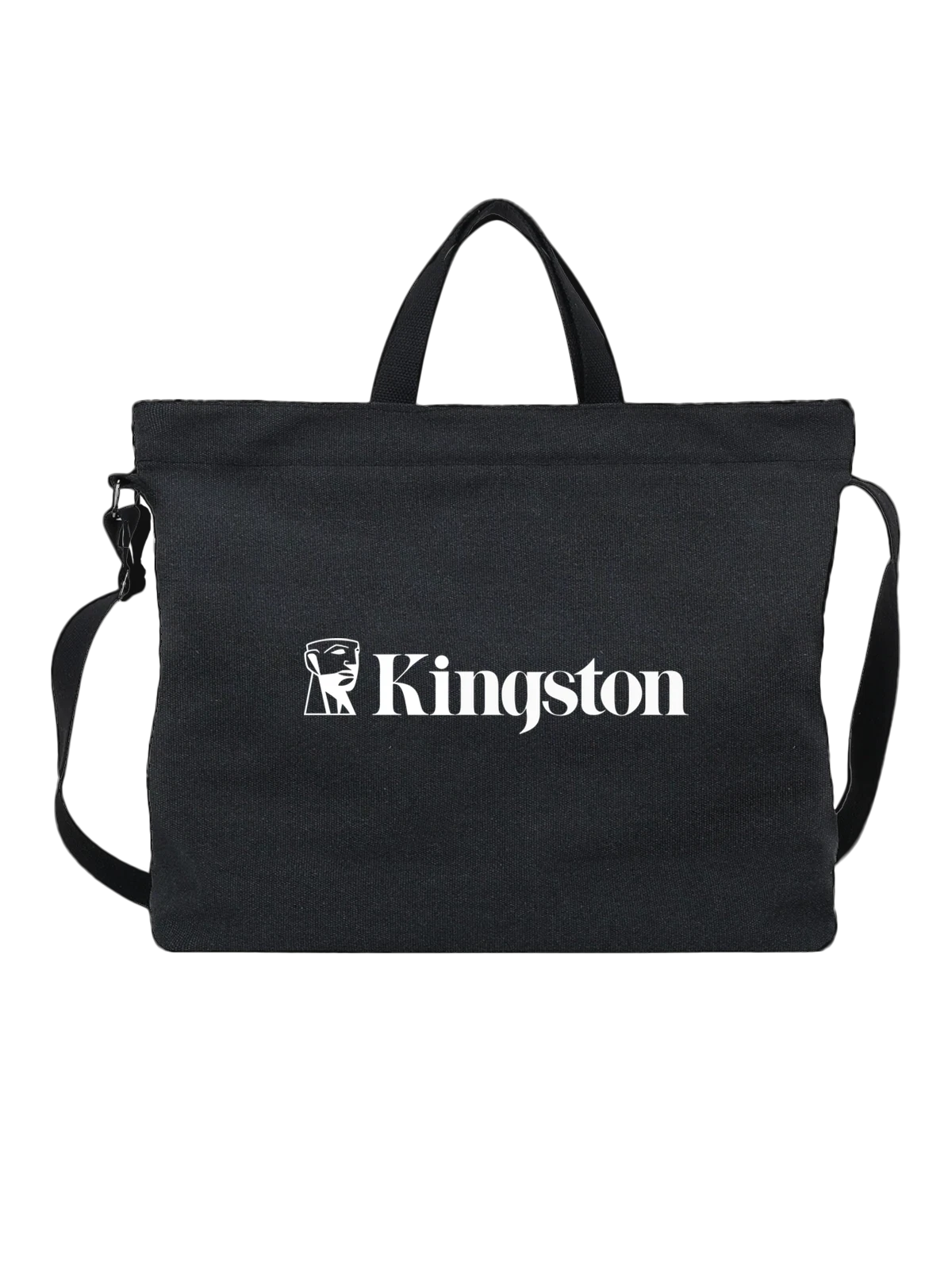 Сумка Kingston чёрная с принтом — современная айдентика — Чёрная, фото 1