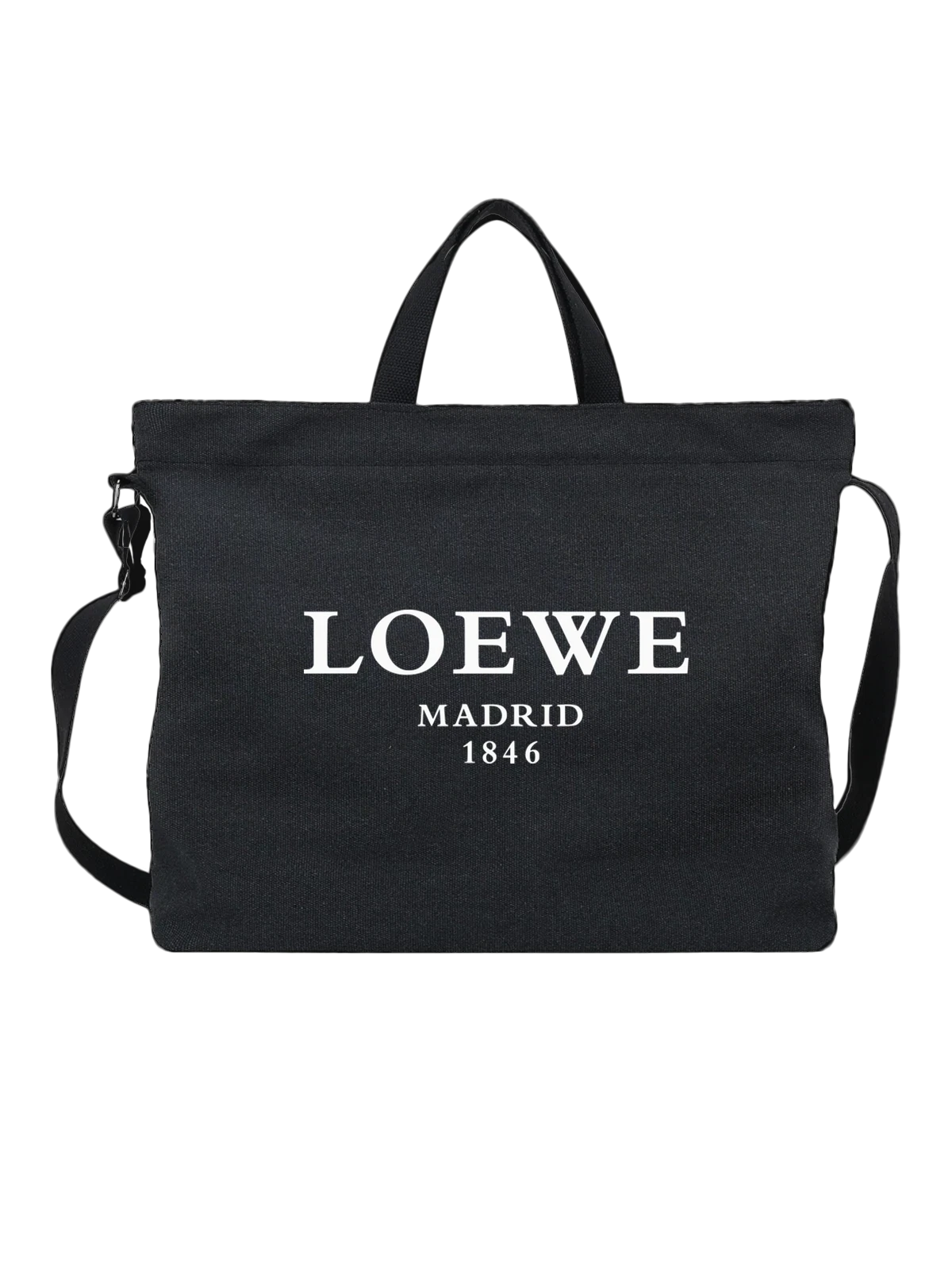 Сумка Loewe чёрная с принтом — модный бренд — Чёрная, фото 1