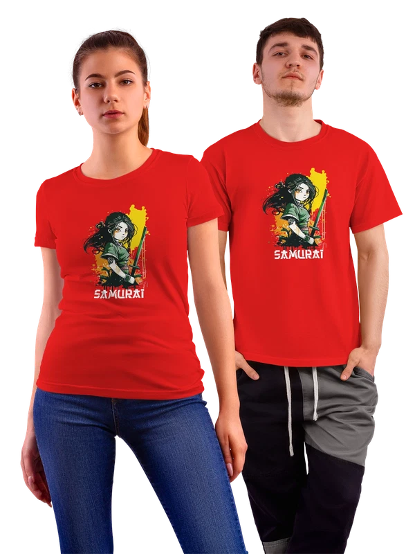 Футболка аниме самурай samurai — Красная, фото 1