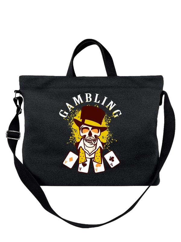 Сумка череп карты gambling — Чёрная, фото 1