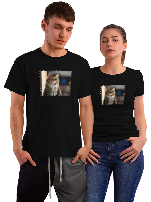 Футболка Животные кошка — Чёрная, фото 1