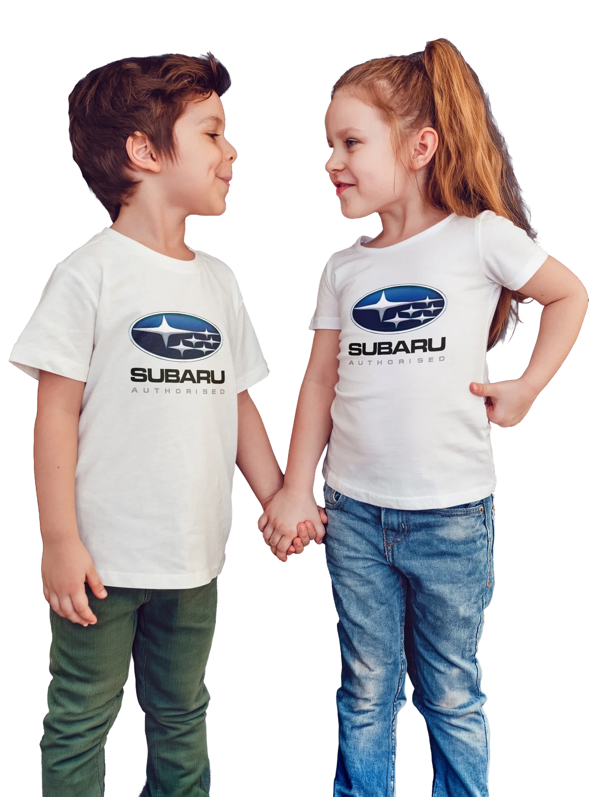 Футболка детская Subaru белая с принтом — японский автомобильный логотип — Белая, фото 1