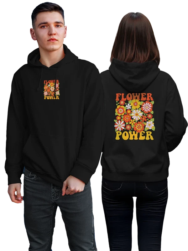 Худи цветы flower power — Чёрная, фото 1
