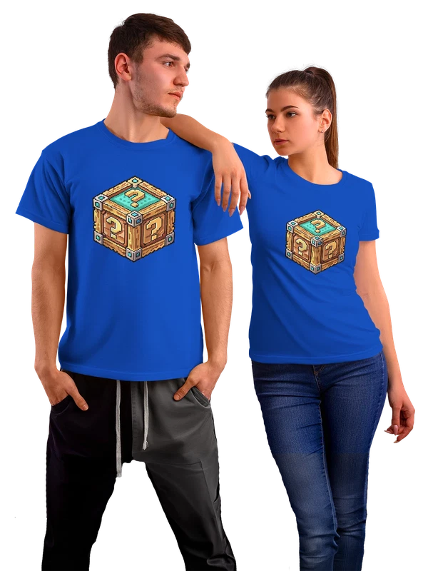 Футболка Секретный Блок Mystery Box Видеоигра Загадка — Синяя, фото 1