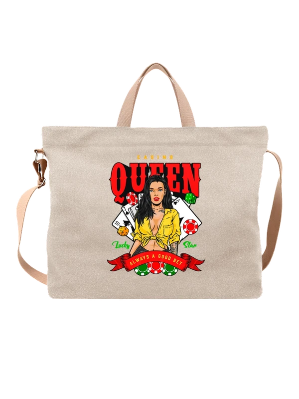 Сумка девушка карты casino queen — Белая, фото 1