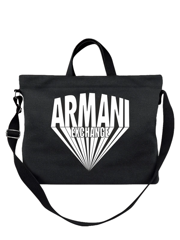 Сумка Armani Exchange логотип с геометрией — Чёрная, фото 1