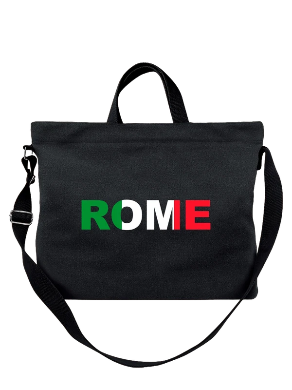 Сумка Рим Rome флаг Италии — Чёрная, фото 1