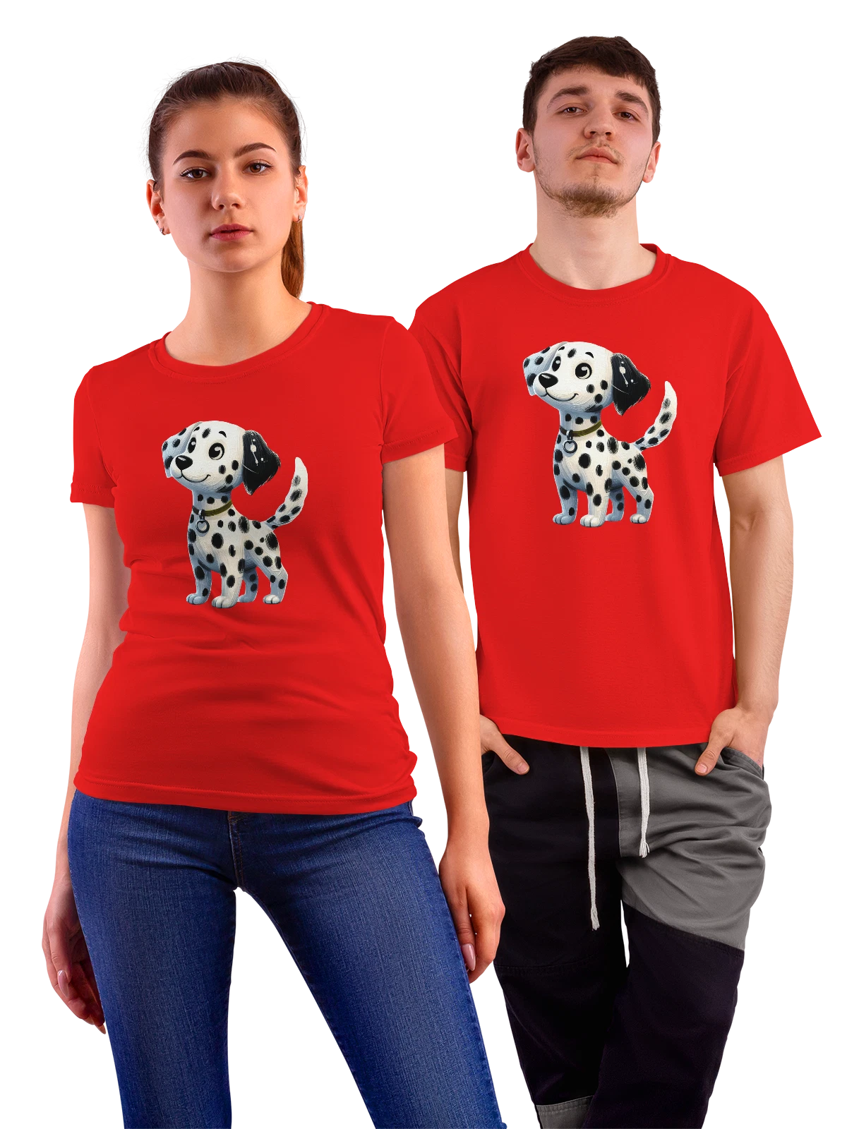 Футболка с собачкой 101 далматинец Dalmatians красная с принтом — четвероногий друг — Красная, фото 1