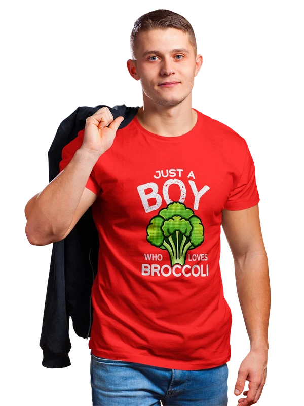 Футболка с брокколи just a boy — Красная, фото 1