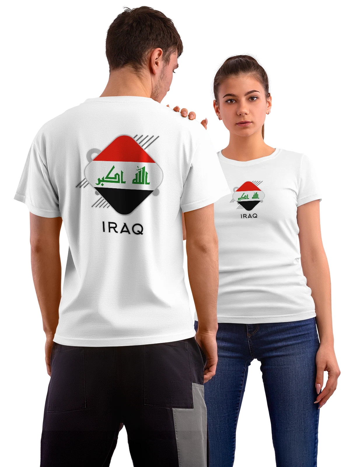Футболка Флаг Ирака Iraq белая с принтом на спине — национальная символика — Белая, фото 1