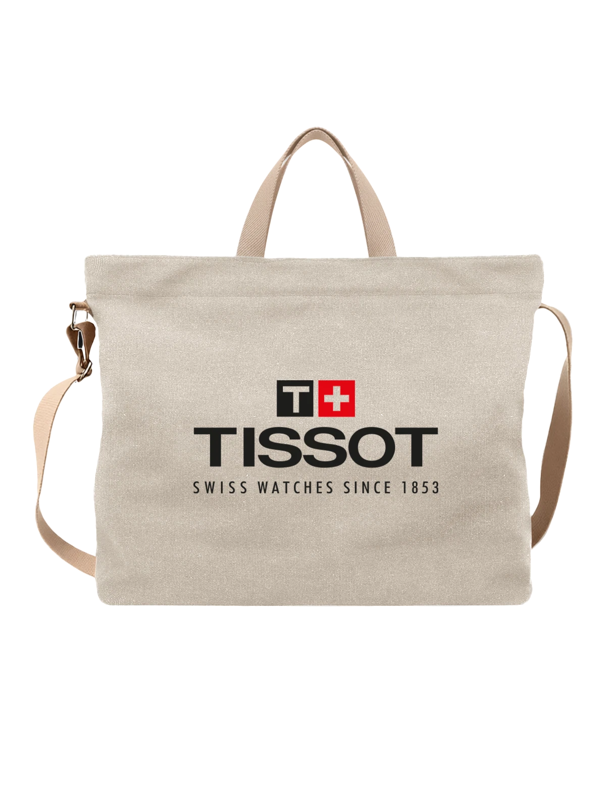 Сумка Tissot белая с принтом — контрастный принт — Белая, фото 1