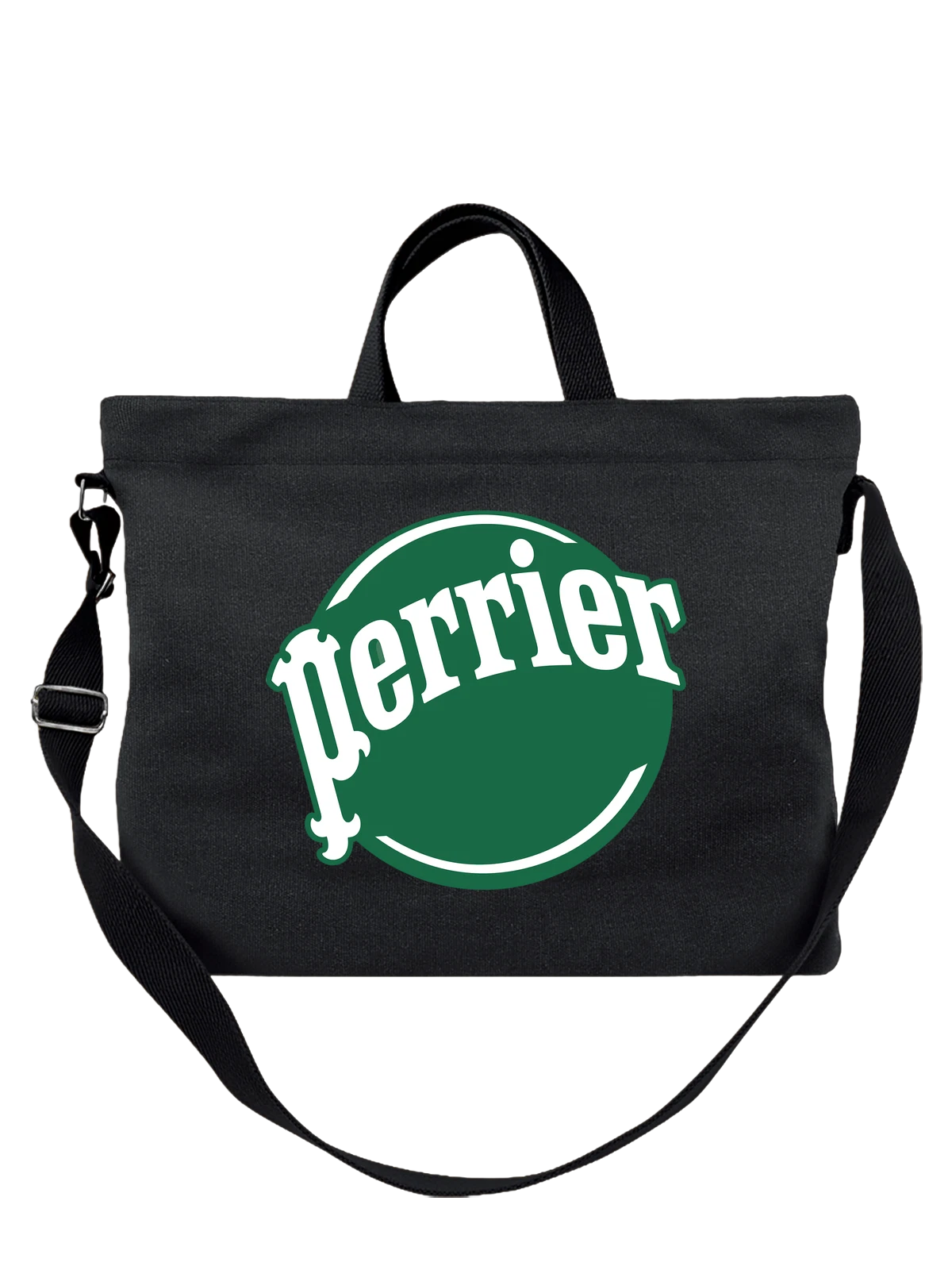 Сумка Perrier чёрная с принтом — футболка для вечеринки — Чёрная, фото 1