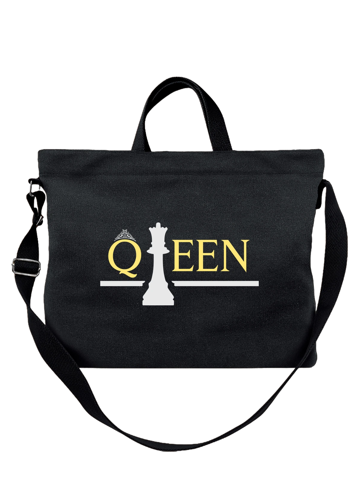 Сумка Шахматы queen чёрная с принтом — шахматист — Чёрная, фото 1