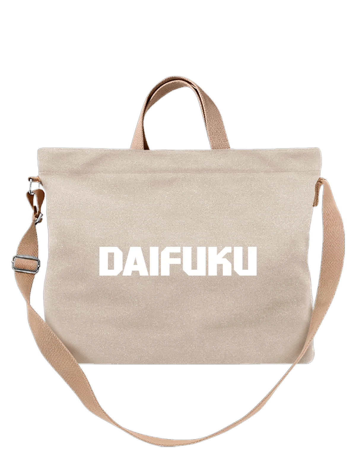 Сумка бежевая с принтом Daifuku — фирменная эмблема — Бежевая, фото 1