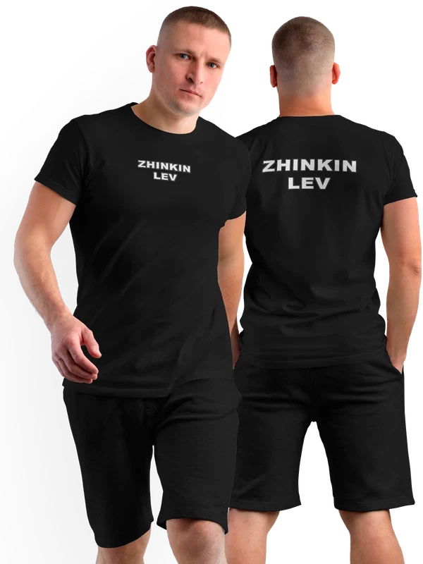 Футболка надпись zhinkin lev жинкин лев — Чёрная, фото 1