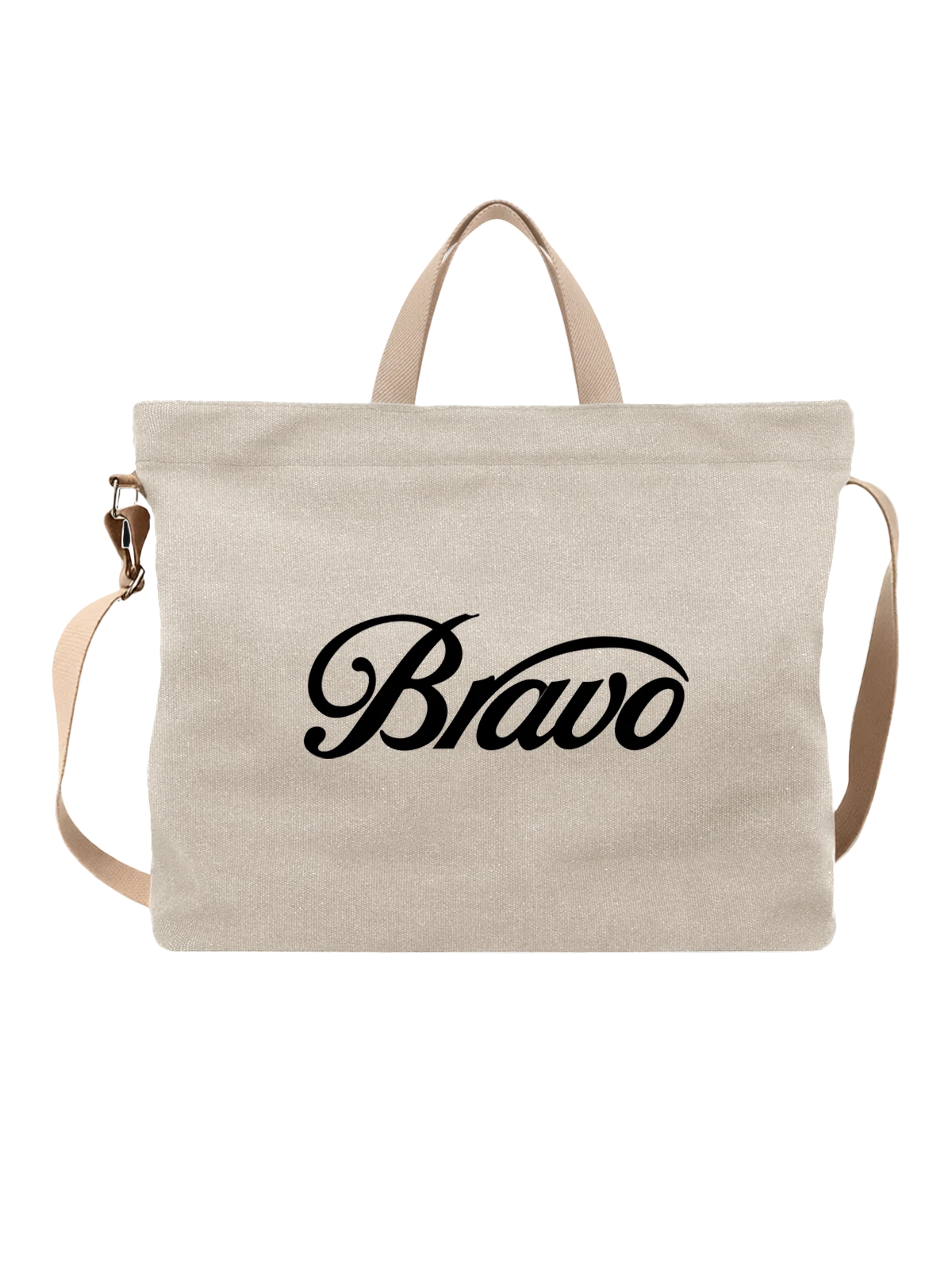 Сумка Bravo белая с принтом — современная айдентика — Белая, фото 1