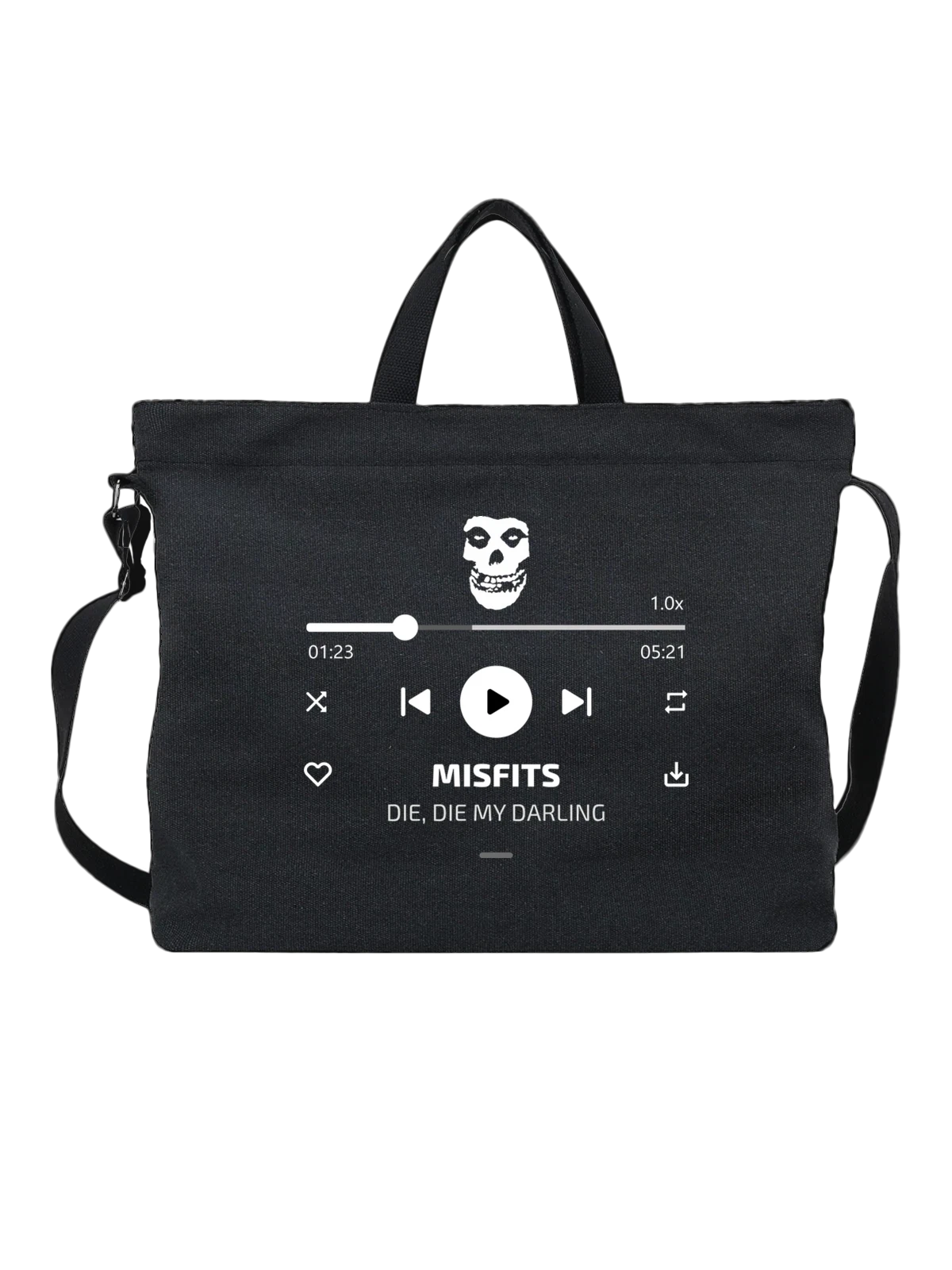 Сумка Misfits Die Die My Darling чёрная с принтом — футболка подростку — Чёрная, фото 1