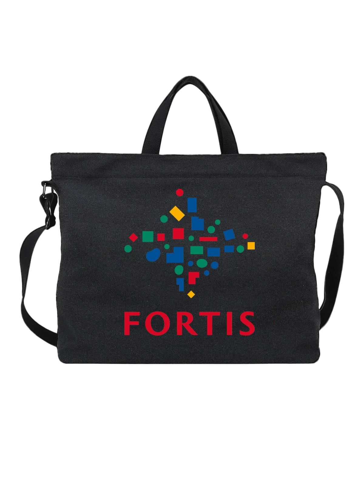 Сумка Fortis чёрная с принтом — цифровая эмблема — Чёрная, фото 1