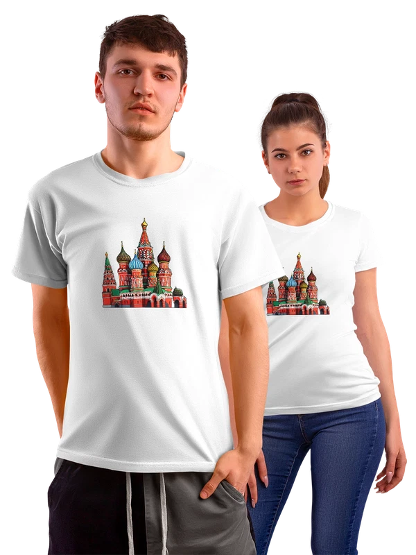 Футболка Собор Василия Блаженного Москва — Белая, фото 1