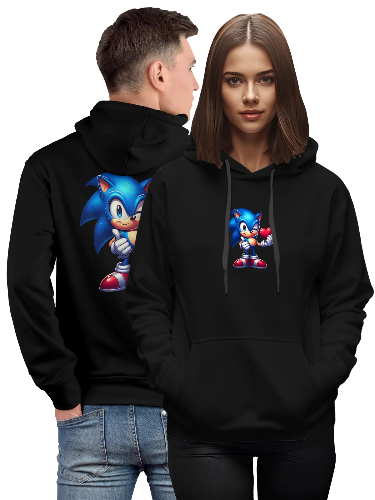 Худи Супер Соник Super Sonic чёрное с принтом — подарок любимой — Чёрная, фото 1