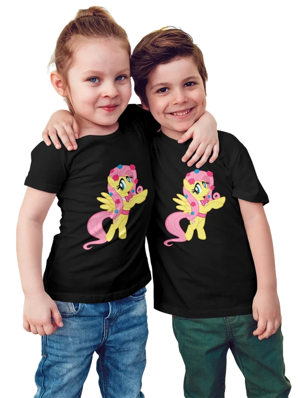 Футболка Флаттершай Дружба это чудо My Little Pony — Чёрная, фото 1
