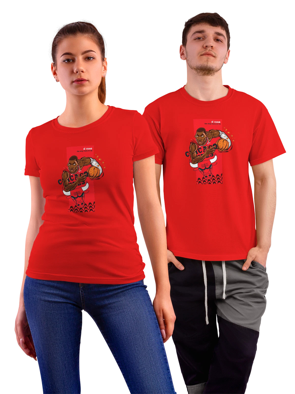 Футболка Демар Дерозан Чикаго Буллз на стадионе красная с принтом — звезда баскетбола — Красная, фото 1