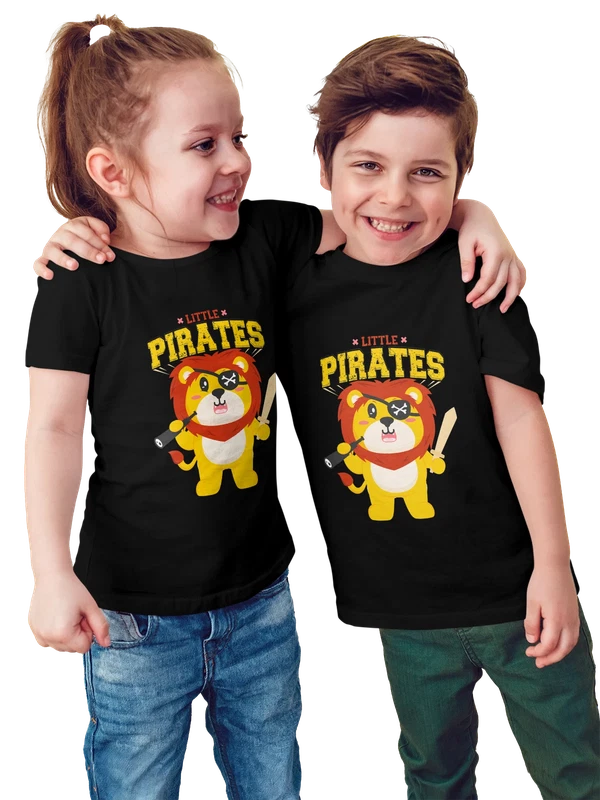 Футболка лев пират little pirates — Чёрная, фото 1