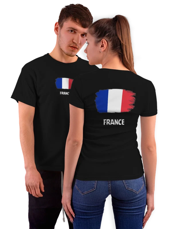 Футболка с флагом Франция France — Чёрная, фото 1