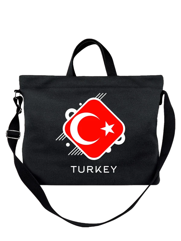 Сумка флаг Турции Turkey — Чёрная, фото 1