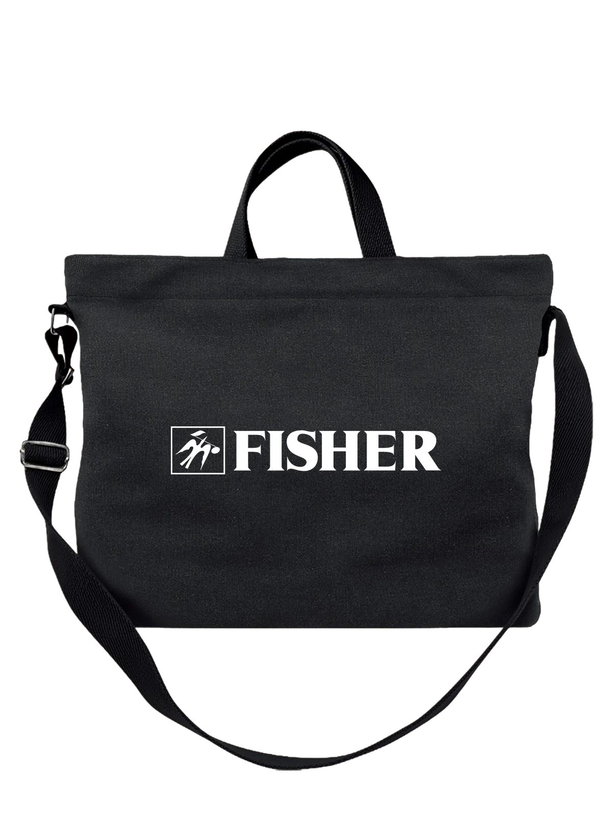 Сумка Fisher чёрная с принтом — современная айдентика — Чёрная, фото 1