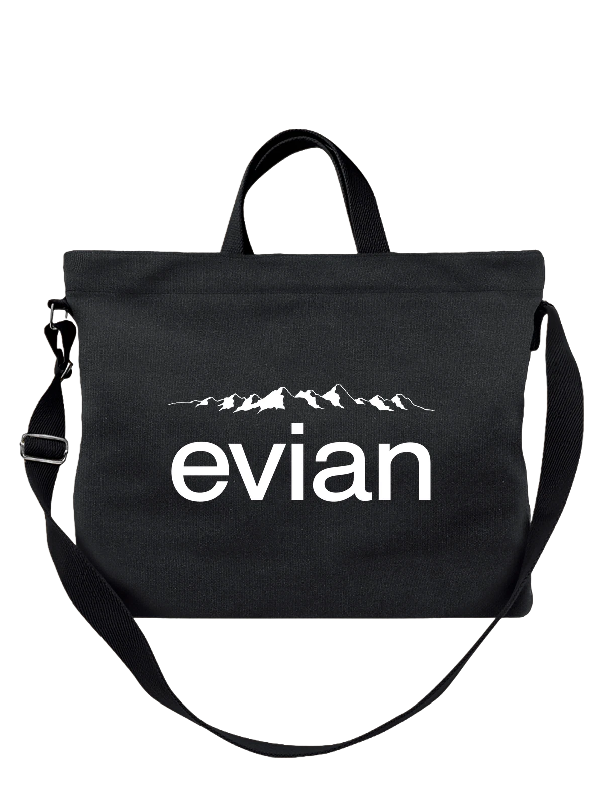 Сумка Evian чёрная с принтом — альпийский источник — Чёрная, фото 1
