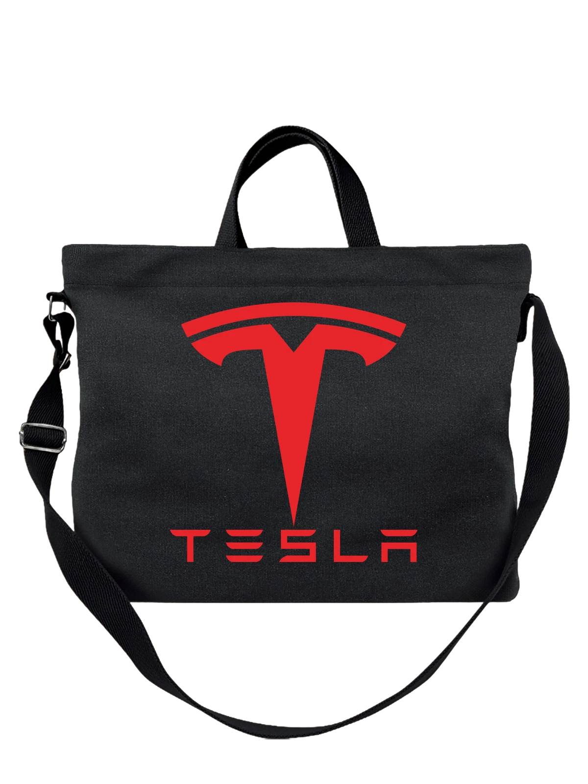 Сумка Tesla чёрная с принтом — инновационные технологии — Чёрная, фото 1
