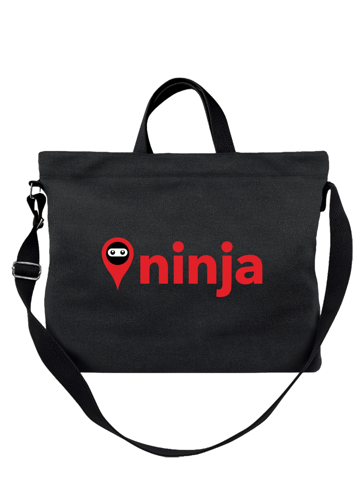 Сумка Ninja чёрная с принтом — современная айдентика — Чёрная, фото 1