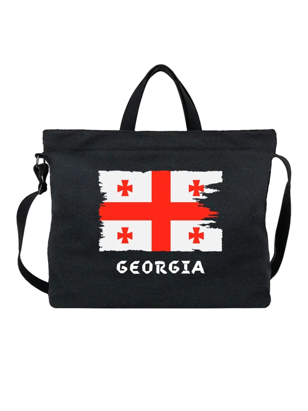 Сумка с флагом Грузии Georgia — Чёрная, фото 1
