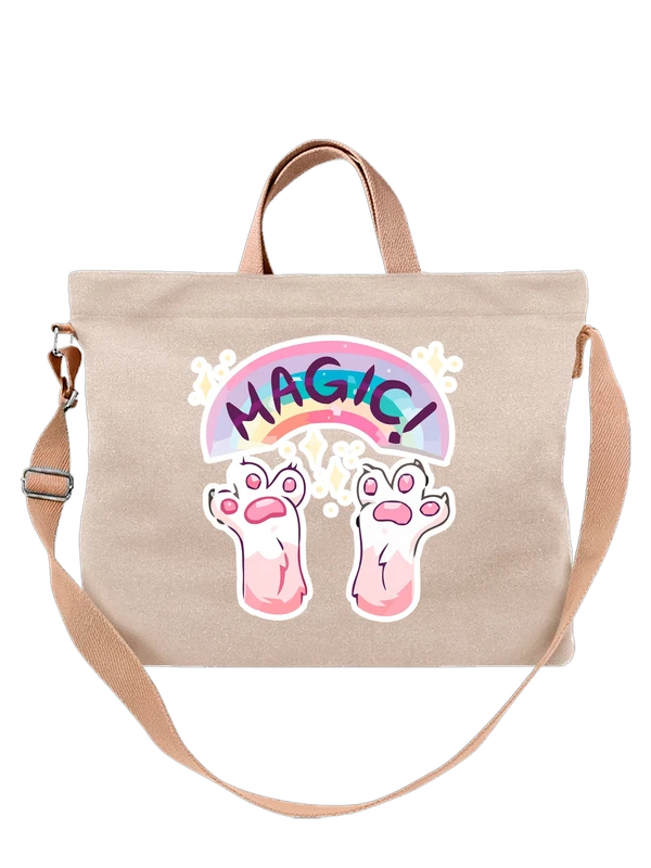 Сумка кошачьи лапки и надпись magic — Белая, фото 1