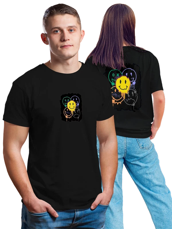 Футболка с смайлами — Чёрная, фото 1