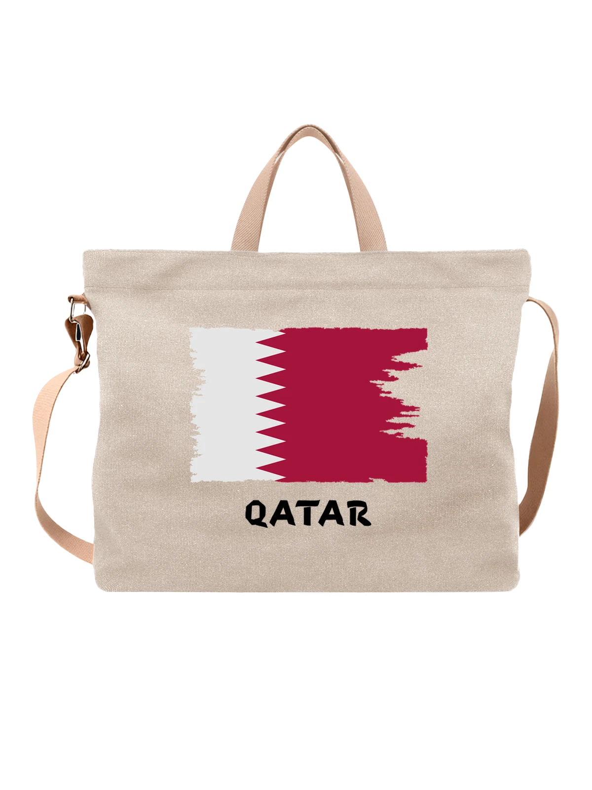 Сумка с флагом Катара Qatar белая с принтом — национальная символика — Белая, фото 1