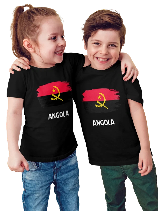 Футболка флаг Анголы Angola — Чёрная, фото 1