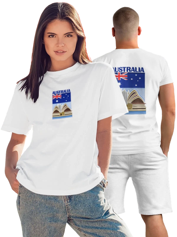 Футболка с флагом Австралии Australia театр — Белая, фото 1