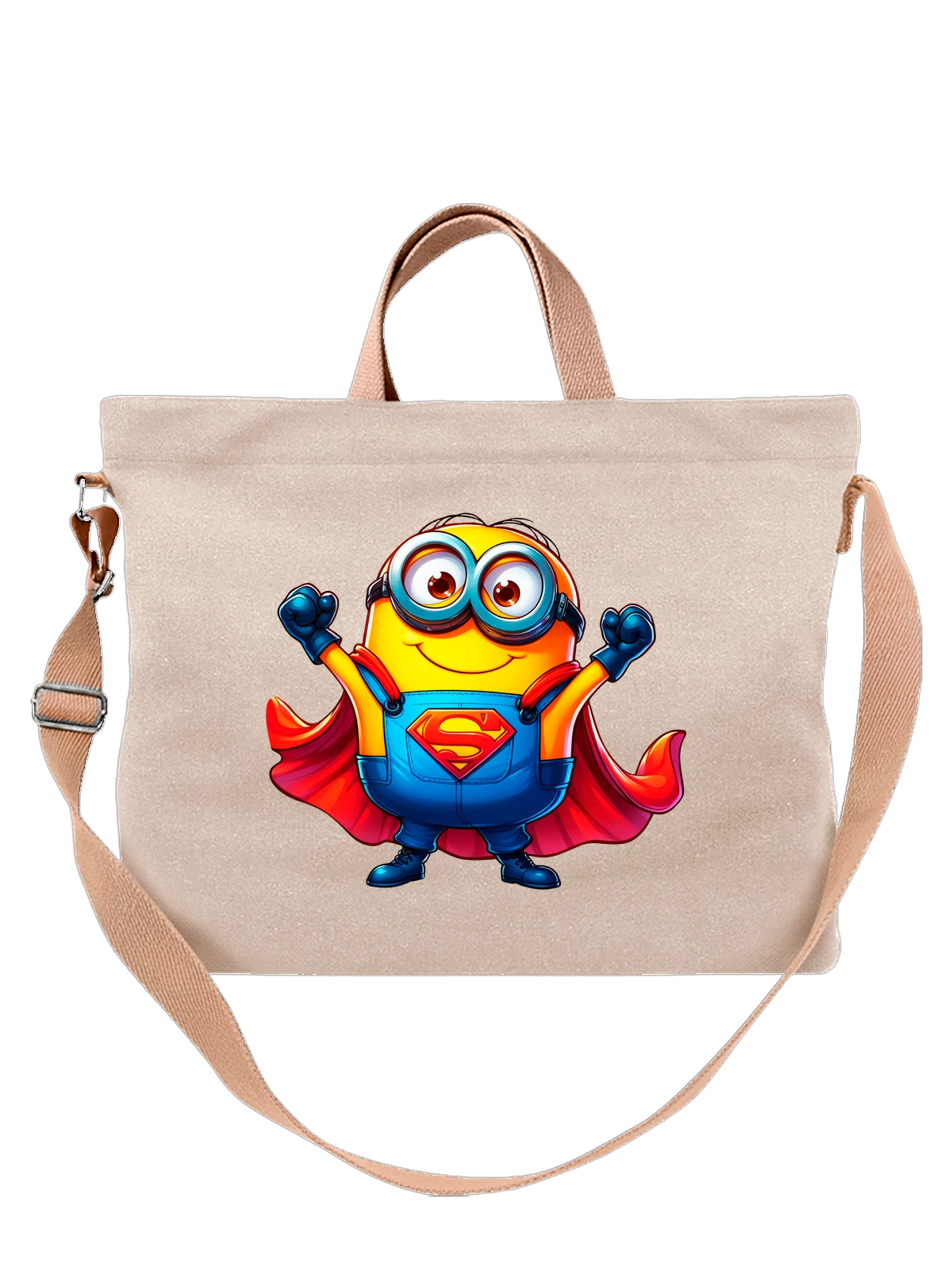 Сумка с Миньоном Minion Суперменом Superman белая с принтом — поп культура — Белая, фото 1