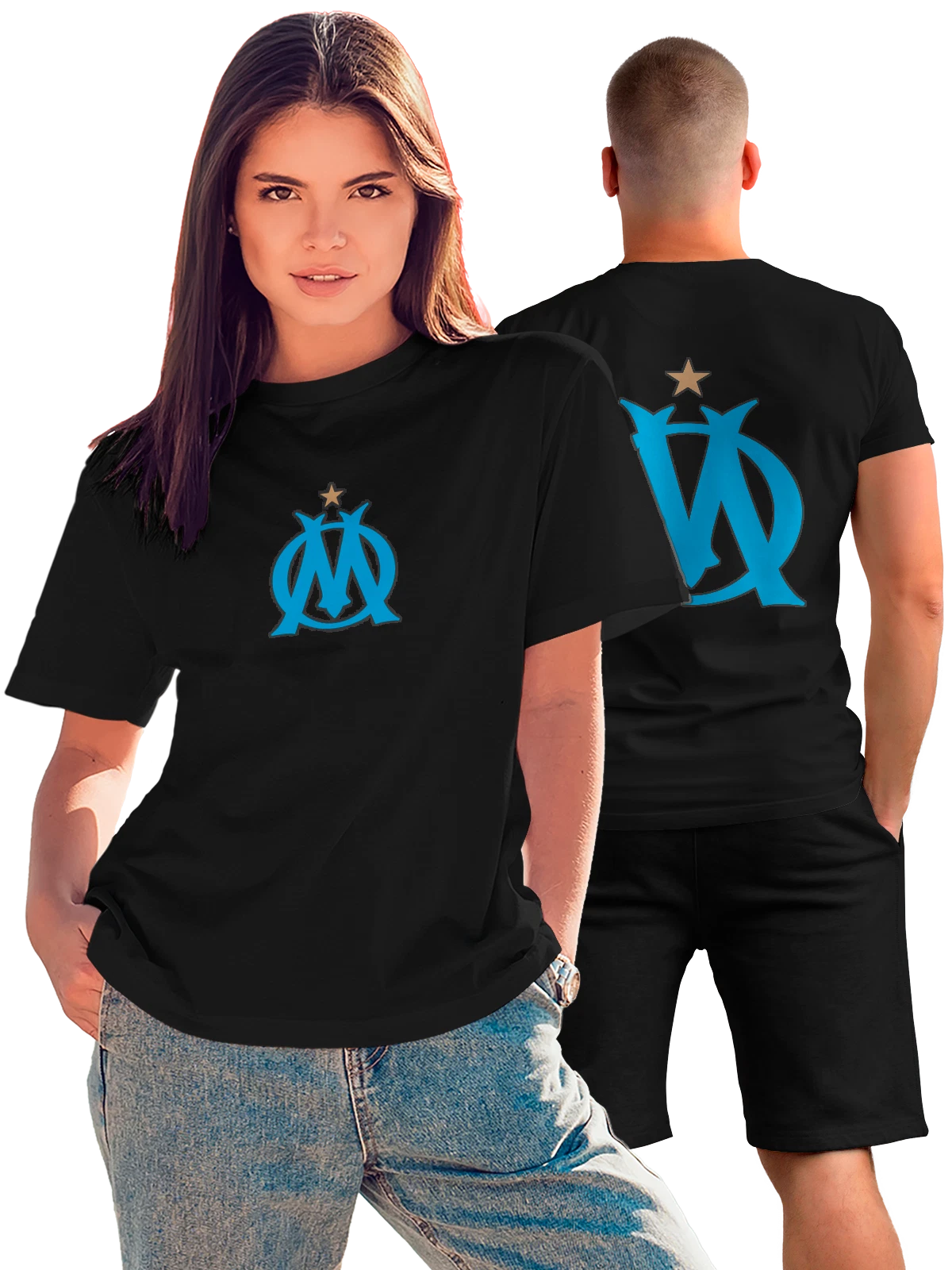Футболка Olympique Marseille чёрная с принтом на спине — Лига 1 — Чёрная, фото 1