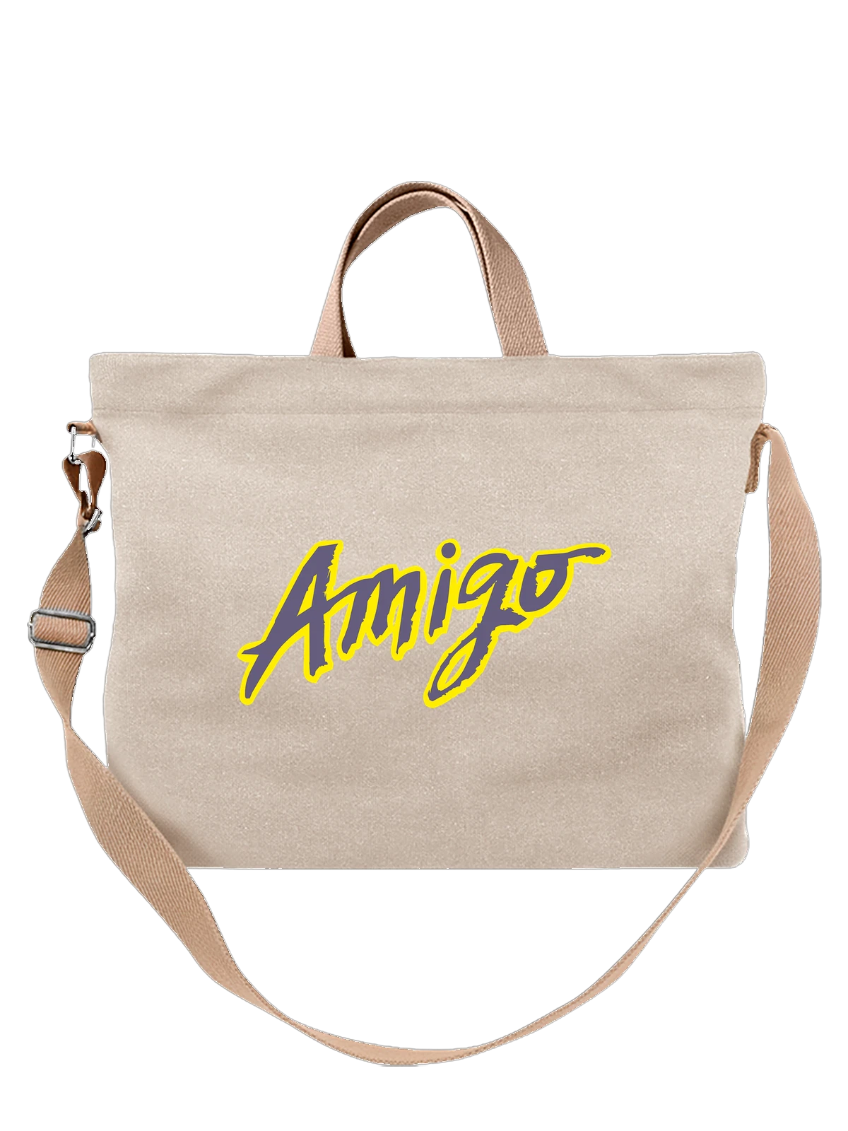 Сумка Amigo белая с принтом — современная айдентика — Белая, фото 1