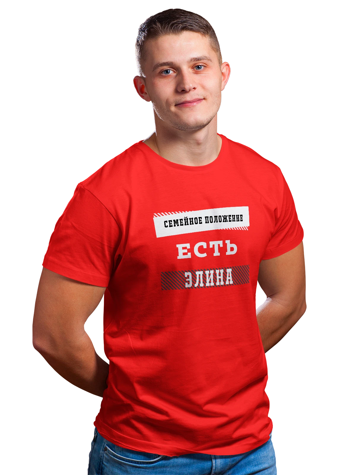 Футболка Имя Элина красная с принтом — персональный подарок — Красная, фото 1