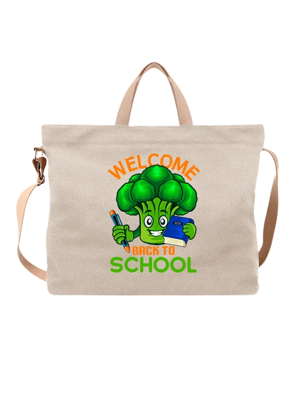 Сумка брокколи welcome back to school — Белая, фото 1